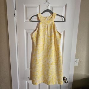 Vince Camuto size 10 yellow and white sleeveless dress